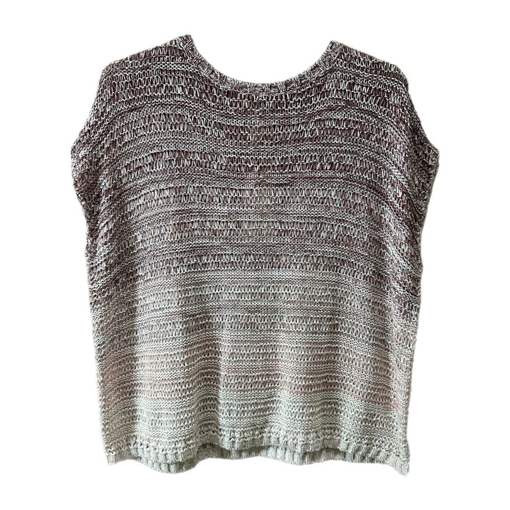 Marla Wynne Women’s Size 1X Ombré Marled Knit Box Sweater Rosewood  711954 NEW
